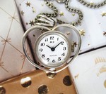 Montre pendentif coeur argent
